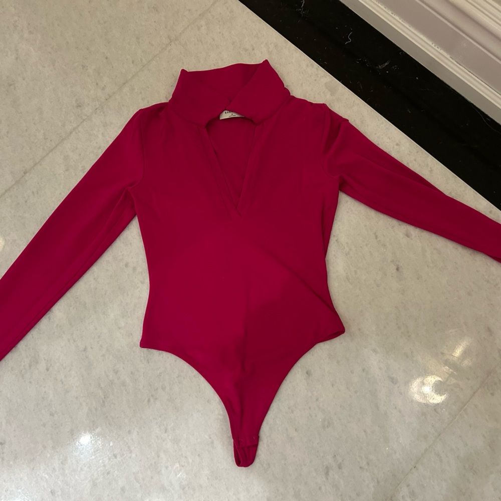 Babaton from Aritzia sexy low cut hot pink bodysuit